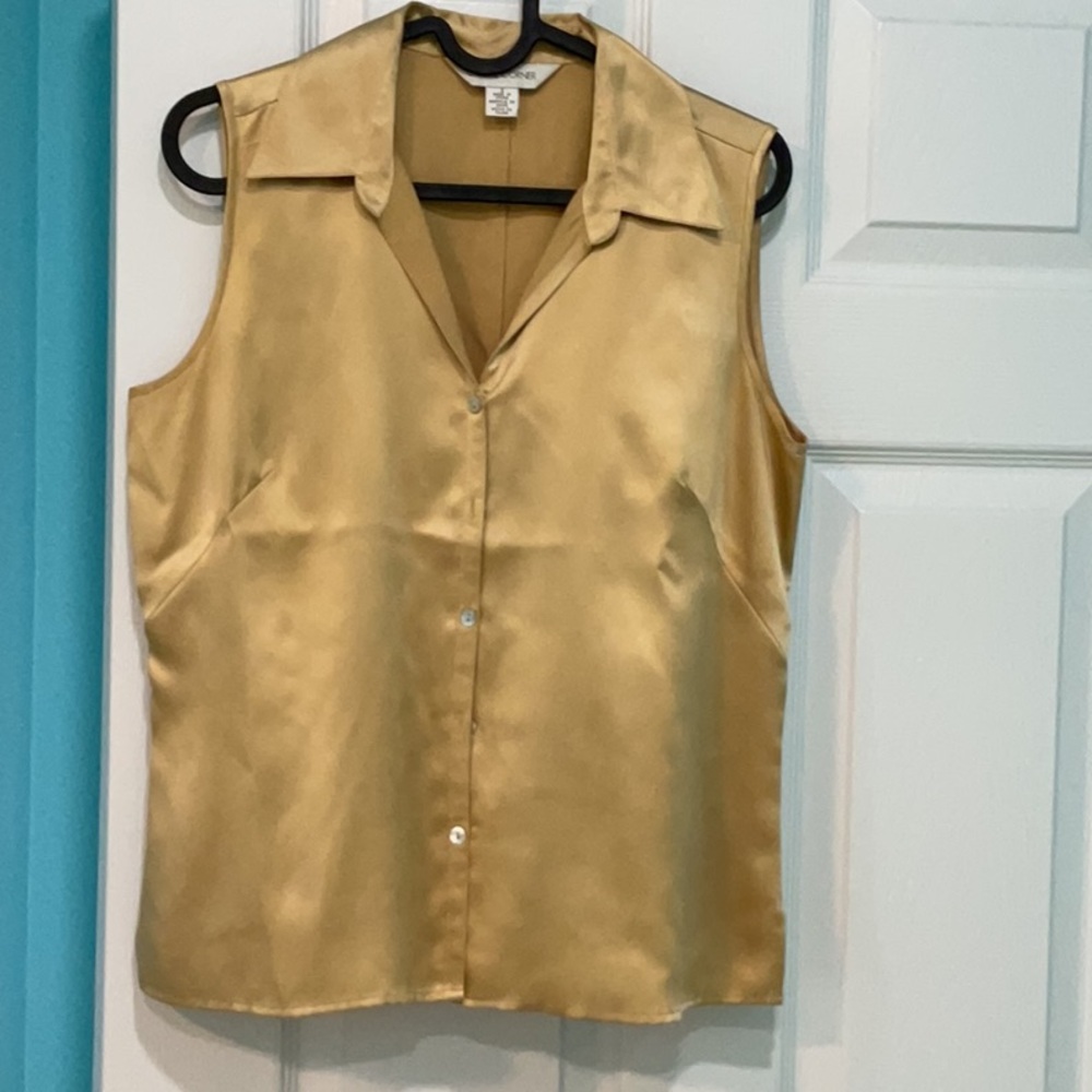 Ladies gold silk blouse